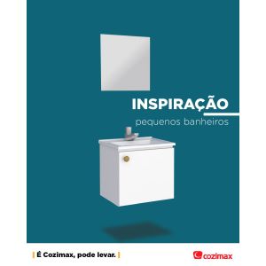 KIT ARMARIO C/ESPELHO ACO AMENDOA 40 BRANCO  P101824 