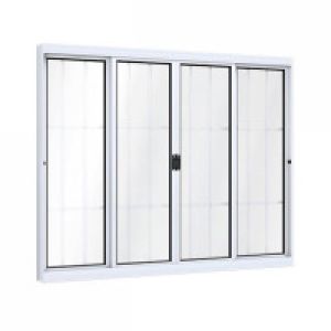 VITRO JANELA CORRER CENTRAL C/GRADE BRANCO  ALUMINIO 100X150 A384.0