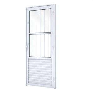 PORTA DE GIRO C/POST C/GRADE DIR 215X085REQ.6.5 BRANCA  ALUMINIO A135.2