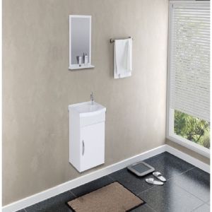 KIT ARMARIO C/ESPELHO SIENA SUSP 1PORTA 39CM BRANCO  578202 