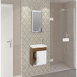 KIT ARMARIO C/ESPELHO TURIM SUSP 2 NICHO 55.5CM NO   521729 