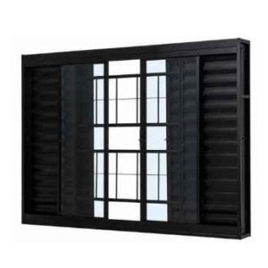 VENEZIANA COR. CENTRAL C/ GRADE QUADR MASTER LISO PRETA 150X100R120 ( P1032238 )