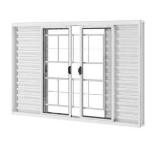 VENEZIANA CORRER CENTRAL  ACO MIX 150X100 C/GRADE QUAD PA BR 6F 120MM 2300.24 7197