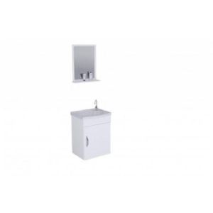 KIT ARMARIO C/ESPELHO SIENA SUSP 1PORTA 39CM BRANCO  578202 