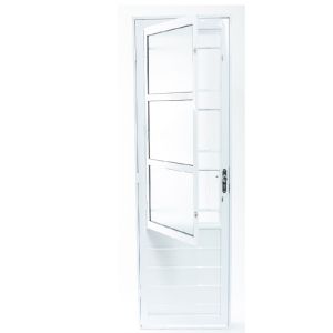 PORTA POSTIGO ACO MIX C/GRADE QUAD BRANCA 080X215X120M ESQ  P7160 