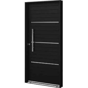 PORTA LAMBRI PA C/FRISO 105X215 PRETA C/PUXADOR-120MM DIR P8253 6000.256 LINHA  ACO